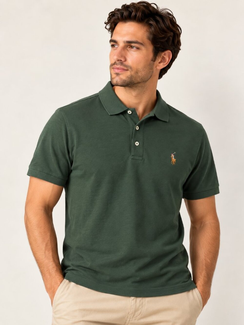Polo Ralph Lauren Men’s Custom Slim Fit Green Polo Shirt Size M NWT